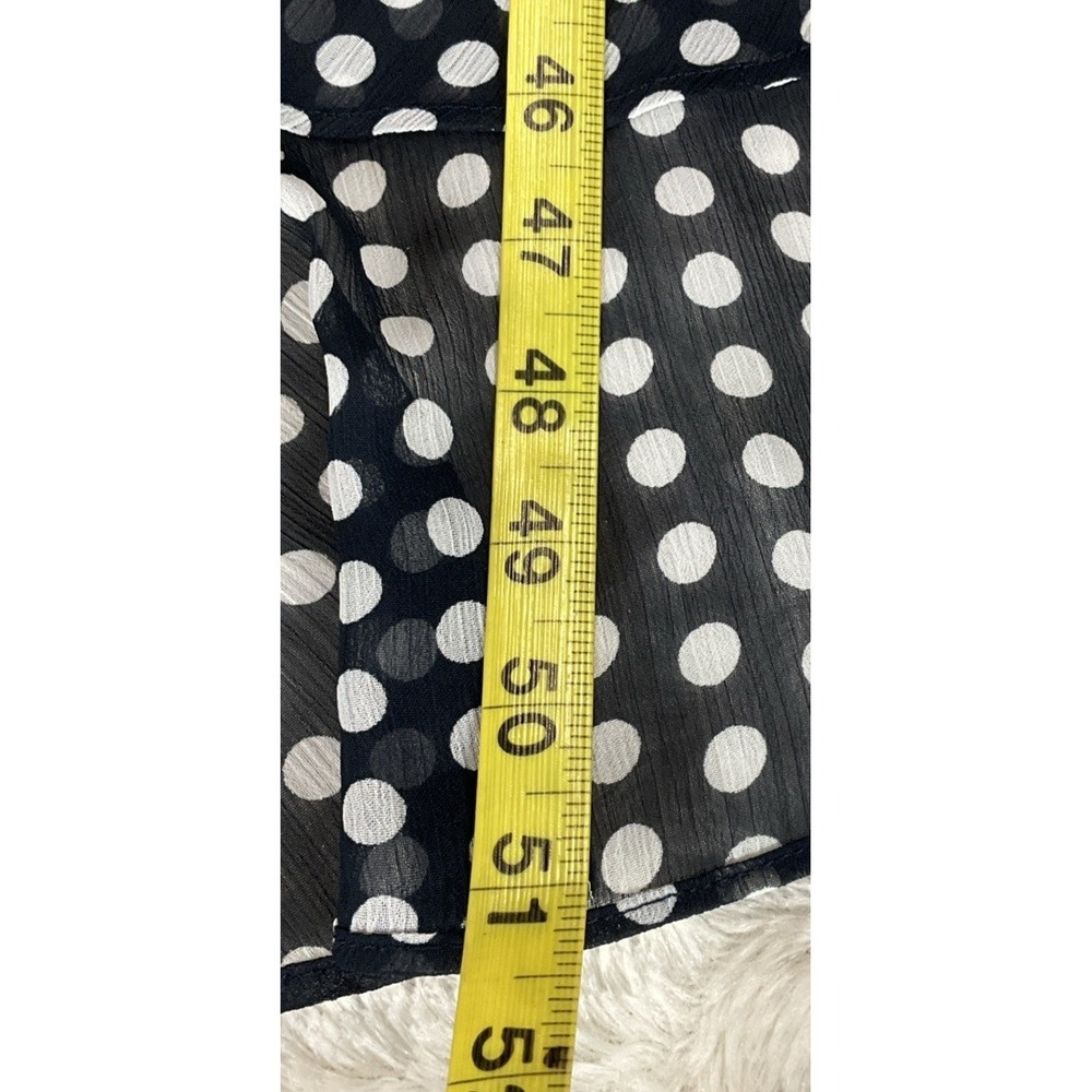 TOMMY HILFIGER Women's Size 14 Navy & White Polka Dot Chiffon High Low Dress - Picture 15 of 15